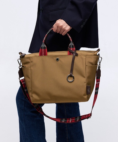 Breath TOPKAPI(ブレストプカピ)の「【Breath TOPKAPI】チェックハンドル 2way トートバッグ M / 撥水(トートバッグ・レディース・ブラウン/ブラック・FREE)」の1枚目の写真