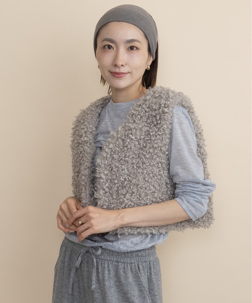 lodie(ロディ)の「プードル ショートベスト(ベスト・レディース・ブラウン/チャコールグレー/グレイッシュベージュ・FREE)」の16枚目の写真