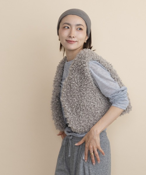 lodie(ロディ)の「プードル ショートベスト(ベスト・レディース・ブラウン/チャコールグレー/グレイッシュベージュ・FREE)」の18枚目の写真