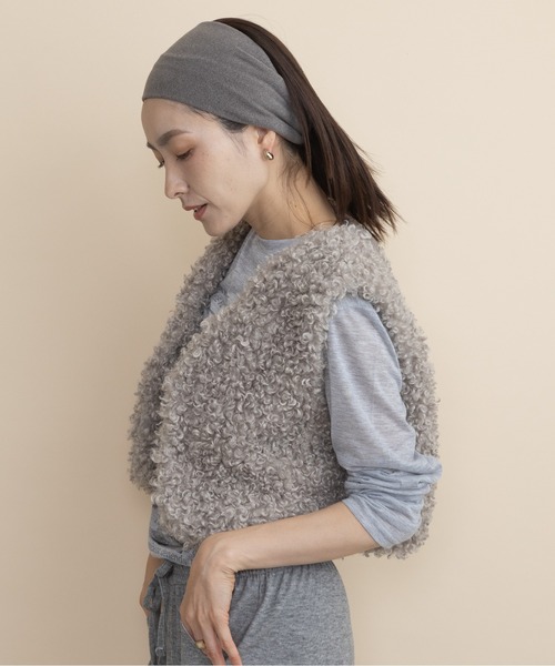 lodie(ロディ)の「プードル ショートベスト(ベスト・レディース・ブラウン/チャコールグレー/グレイッシュベージュ・FREE)」の19枚目の写真