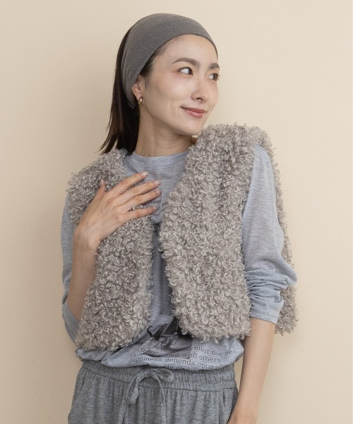 lodie(ロディ)の「プードル ショートベスト(ベスト・レディース・ブラウン/チャコールグレー/グレイッシュベージュ・FREE)」の14枚目の写真