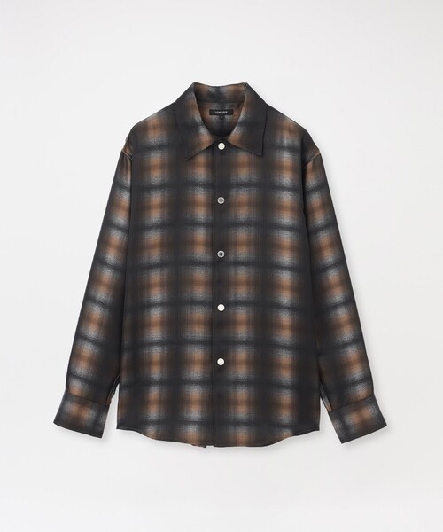 LOVELESS(ラブレス)の「シャイニーオンブレーチェックシャツ(シャツ/ブラウス・メンズ・ブラウン系その他3/ブラック・L/M)」の2枚目の写真