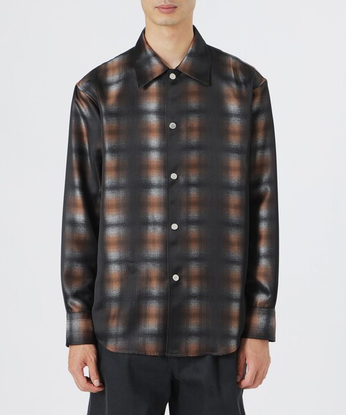 LOVELESS(ラブレス)の「シャイニーオンブレーチェックシャツ(シャツ/ブラウス・メンズ・ブラウン系その他3/ブラック・L/M)」の9枚目の写真