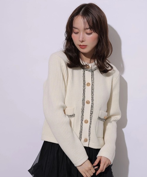 Mystrada（マイストラーダ）の「ブレードトリムカーディガン（ニット/セーター・レディース・ホワイト/ブラック/グリーン系その他2・38/36）」の9枚目の写真