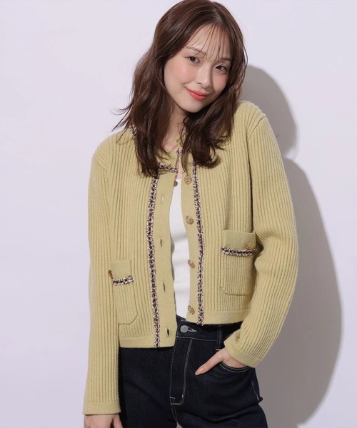 Mystrada（マイストラーダ）の「ブレードトリムカーディガン（ニット/セーター・レディース・ホワイト/ブラック/グリーン系その他2・38/36）」の14枚目の写真