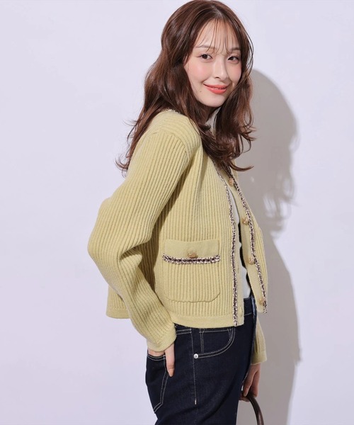 Mystrada（マイストラーダ）の「ブレードトリムカーディガン（ニット/セーター・レディース・ホワイト/ブラック/グリーン系その他2・38/36）」の16枚目の写真