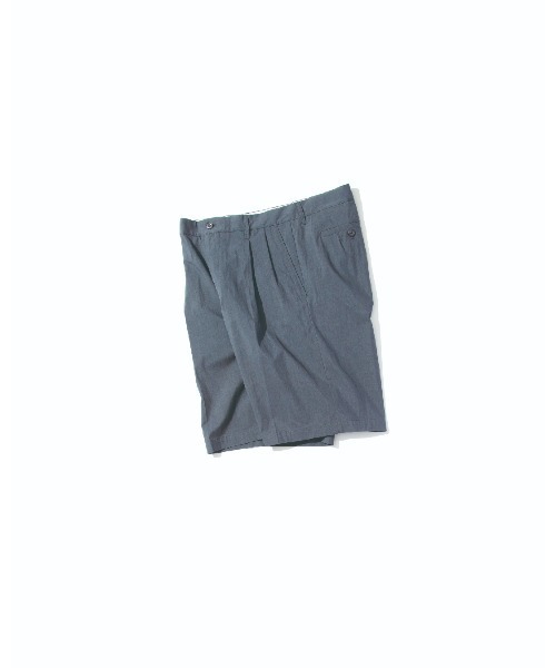 MOMENTUM(モメンタム)の「【L'eau bleue】C/N LIGHT TWILL WIDE SHORTS(その他パンツ・メンズ・ベージュ/ブルーグレー・LARGE/MEDIUM)」の4枚目の写真