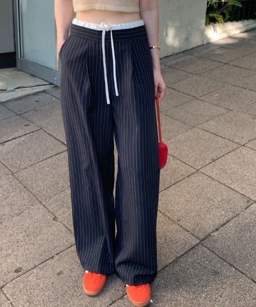FLINEA(フリネア)の「配色リボンストライプ柄パンツ(その他パンツ・レディース・グレー/ネイビー・FREE)」の19枚目の写真