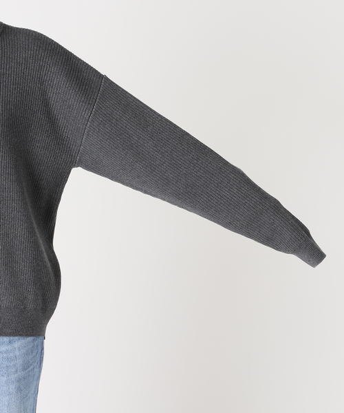 NOCTO ARCHIVE(ノクトアーカイブ)の「NOCTO ARCHIVE/ノクト アーカイブ Elbow Patch Henley Neck Knit(ニット/セーター・メンズ・チャコールグレー/ブラック・MEDIUM/LARGE)」の7枚目の写真