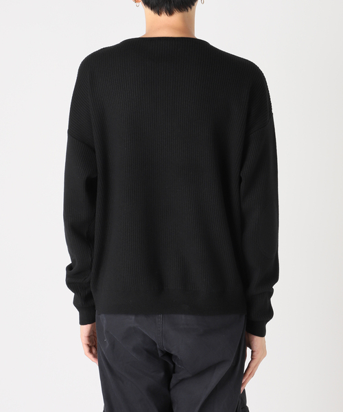 NOCTO ARCHIVE(ノクトアーカイブ)の「NOCTO ARCHIVE/ノクト アーカイブ Elbow Patch Henley Neck Knit(ニット/セーター・メンズ・チャコールグレー/ブラック・MEDIUM/LARGE)」の16枚目の写真