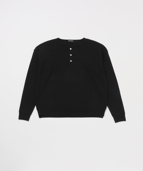 NOCTO ARCHIVE(ノクトアーカイブ)の「NOCTO ARCHIVE/ノクト アーカイブ Elbow Patch Henley Neck Knit(ニット/セーター・メンズ・チャコールグレー/ブラック・MEDIUM/LARGE)」の17枚目の写真