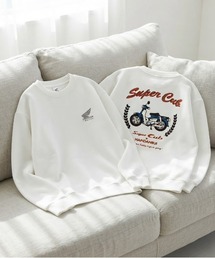 【HONDA/ホンダ×Sanrio/サンリオ】HONDA×はぴだんぶい フロッキー・ワッペン クルーネックスウェット(裏起毛) ユニセックス