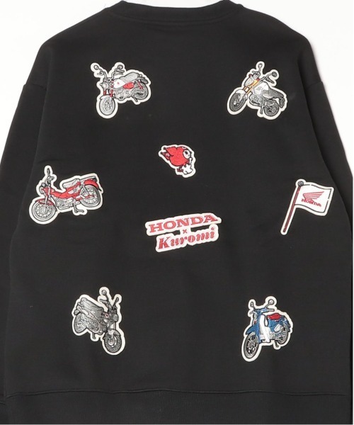 ALWAYS GOOD TIME(オルウェイズグッドタイム)の「【HONDA/ホンダ×Sanrio/サンリオ】HONDA×はぴだんぶい フロッキー・ワッペン クルーネックスウェット(裏起毛) ユニセックス(スウェット・レディース・スミクロ/ブラック/ブラウン/オフホワイト・MEDIUM/LARGE)」の12枚目の写真