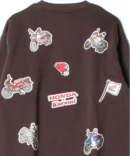 ALWAYS GOOD TIME(オルウェイズグッドタイム)の「【HONDA/ホンダ×Sanrio/サンリオ】HONDA×はぴだんぶい フロッキー・ワッペン クルーネックスウェット(裏起毛) ユニセックス(スウェット・レディース・スミクロ/ブラック/ブラウン/オフホワイト・MEDIUM/LARGE)」の16枚目の写真