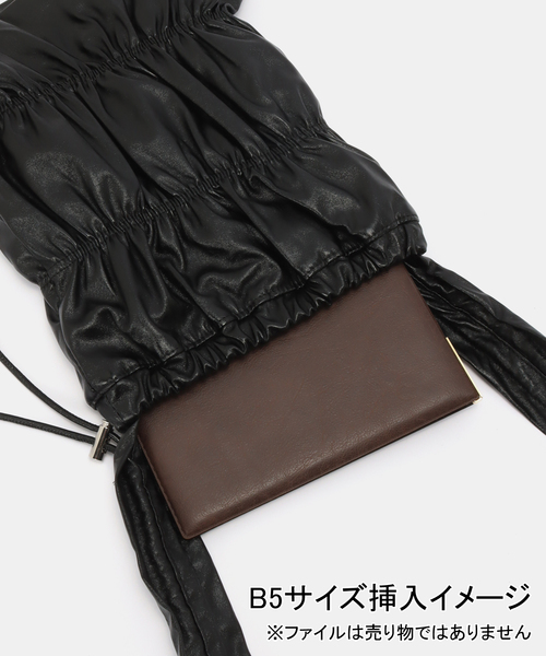 JOINT WORKS(ジョイントワークス)の「CONTROL FREAK / コントロールフリーク ギャザーフラット2WAYバッグ(ショルダーバッグ・レディース・ブラック/シルバー/ブラウン・FREE)」の10枚目の写真