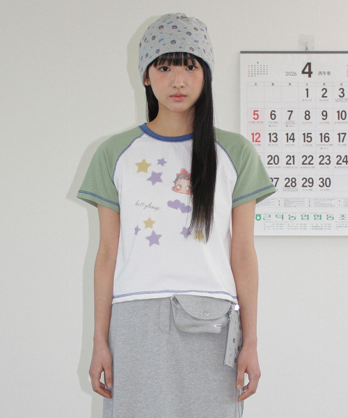 RONRON(ロンロン)の「BETTY BOOP MINI STAR STITCH RAGLAN T SHIRT GREEN(Tシャツ/カットソー・レディース・その他・FREE)」の1枚目の写真
