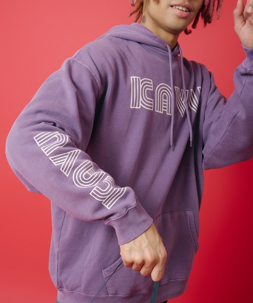 KAVU(カブー)の「KAVU/カブー Sleeve Print Parka (Pigment) /スリーブプリント パーカー(ピグメント)(パーカー・メンズ・ブラック/レッド/パープル・MEDIUM/SMALL/LARGE)」の1枚目の写真