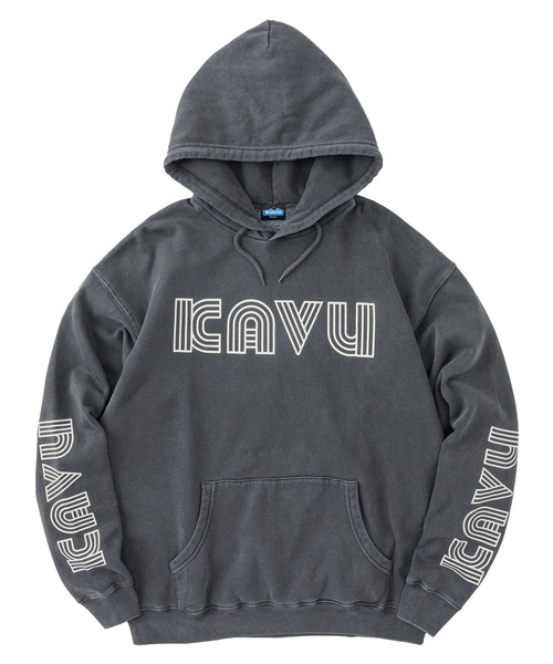 KAVU(カブー)の「KAVU/カブー Sleeve Print Parka (Pigment) /スリーブプリント パーカー(ピグメント)(パーカー・メンズ・ブラック/レッド/パープル・MEDIUM/SMALL/LARGE)」の2枚目の写真