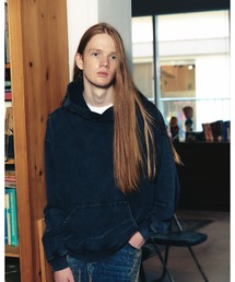 ADAMPATEK/dyed still embellished pullover pk/製品染めブラストパーカー/AP2624010