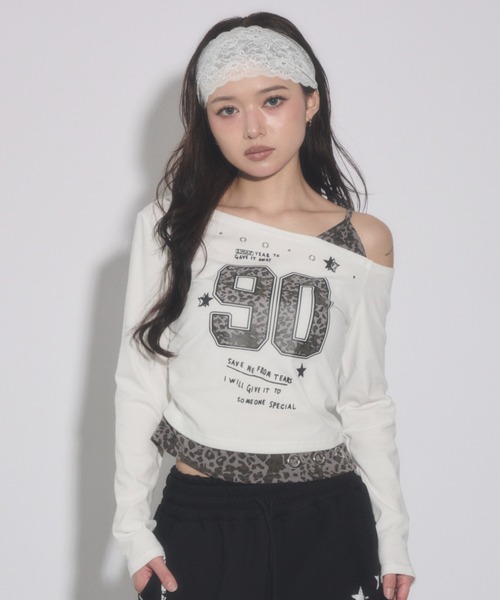 dispark(ディスパーク)の「DISPARK/レオパードデザイントップ(Tシャツ/カットソー・レディース・ホワイト/カーキ・FREE)」の2枚目の写真