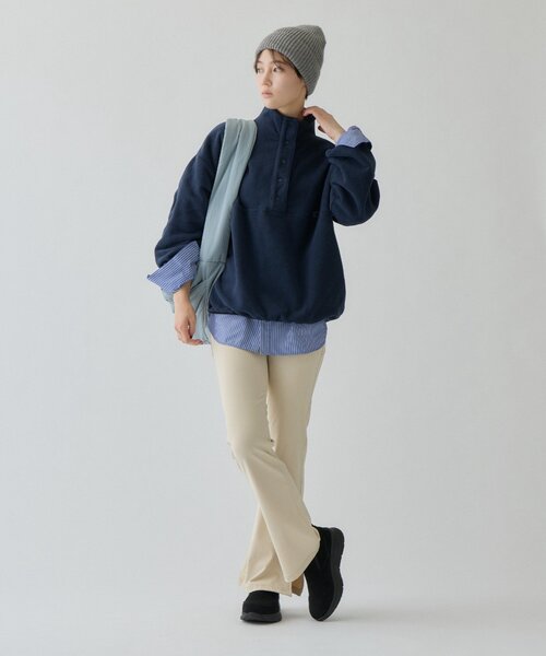 COLONY 2139（コロニートゥーワンスリーナイン）の「MOTION/セットアップ/秋服 フリースハーフボタンプルオーバー（スウェット・レディース・バーガンディー/ベージュ/ネイビー/グレー・FREE）」の22枚目の写真