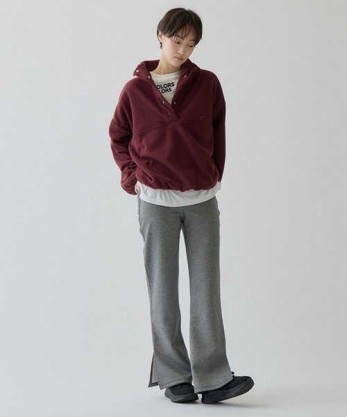 COLONY 2139（コロニートゥーワンスリーナイン）の「MOTION/セットアップ/秋服 フリースハーフボタンプルオーバー（スウェット・レディース・バーガンディー/ベージュ/ネイビー/グレー・FREE）」の15枚目の写真