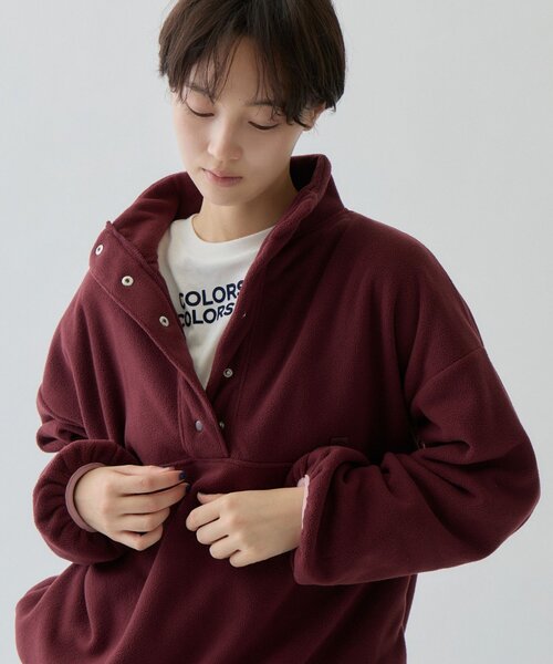 COLONY 2139（コロニートゥーワンスリーナイン）の「MOTION/セットアップ/秋服 フリースハーフボタンプルオーバー（スウェット・レディース・バーガンディー/ベージュ/ネイビー/グレー・FREE）」の7枚目の写真