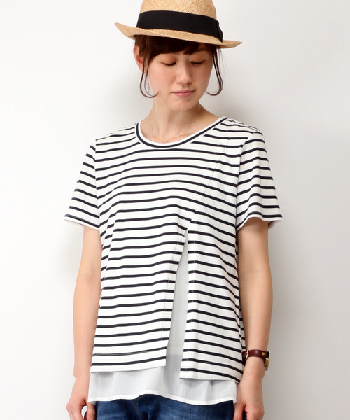 LBC（エルビーシー）の「布帛使いフロントシャンプルオーバー（Tシャツ/カットソー・レディース・アッシュグレー/ダークグレー/スカイブルー・LARGE/MEDIUM）」の3枚目の写真