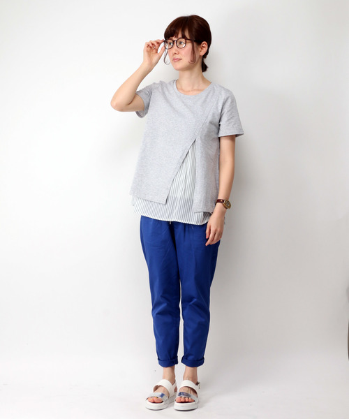 LBC（エルビーシー）の「布帛使いフロントシャンプルオーバー（Tシャツ/カットソー・レディース・アッシュグレー/ダークグレー/スカイブルー・LARGE/MEDIUM）」の11枚目の写真