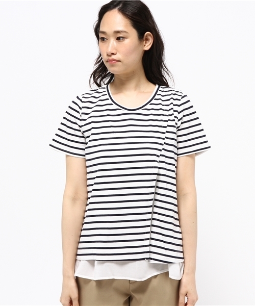 LBC（エルビーシー）の「布帛使いフロントシャンプルオーバー（Tシャツ/カットソー・レディース・アッシュグレー/ダークグレー/スカイブルー・LARGE/MEDIUM）」の4枚目の写真