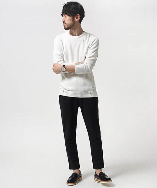 NANO universe（ナノユニバース）の「クラフティ裏毛テーパードPT（その他パンツ・メンズ・グレー/ブラック・MEDIUM/SMALL/LARGE）」の9枚目の写真