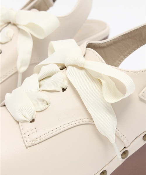 Heather（ヘザー）の「リボンウェッジサンダル　724946（サンダル・レディース・ブラック/ピンク系その他/アイボリー・MEDIUM/LARGE）」の5枚目の写真
