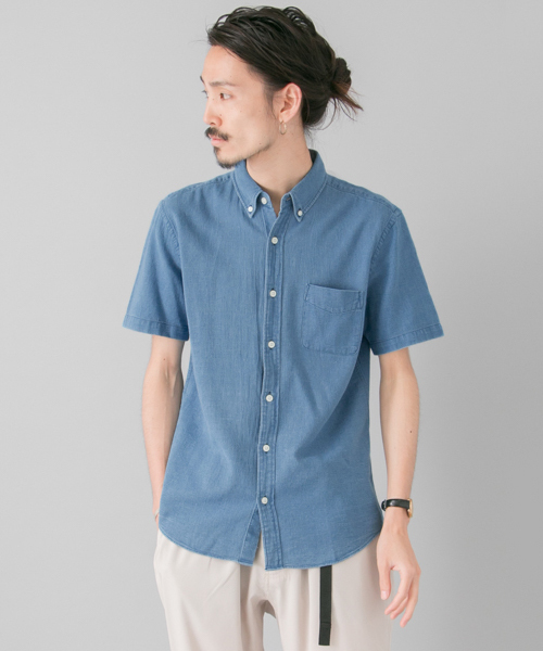 URBAN RESEARCH(アーバンリサーチ)の「URBAN RESEARCH パナマS/Sシャツ(シャツ/ブラウス・メンズ・インディゴブルー/ライトインディゴブルー/ブラック/カーキ/ホワイト・LARGE/MEDIUM)」の5枚目の写真