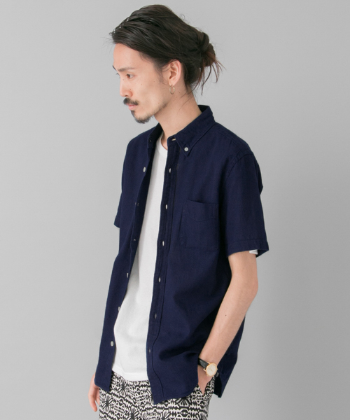 URBAN RESEARCH(アーバンリサーチ)の「URBAN RESEARCH パナマS/Sシャツ(シャツ/ブラウス・メンズ・インディゴブルー/ライトインディゴブルー/ブラック/カーキ/ホワイト・LARGE/MEDIUM)」の4枚目の写真