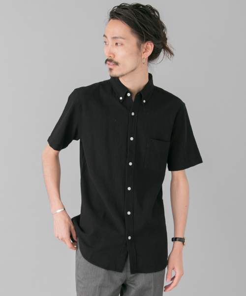 URBAN RESEARCH(アーバンリサーチ)の「URBAN RESEARCH パナマS/Sシャツ(シャツ/ブラウス・メンズ・インディゴブルー/ライトインディゴブルー/ブラック/カーキ/ホワイト・LARGE/MEDIUM)」の2枚目の写真