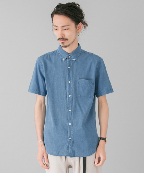 URBAN RESEARCH(アーバンリサーチ)の「URBAN RESEARCH パナマS/Sシャツ(シャツ/ブラウス・メンズ・インディゴブルー/ライトインディゴブルー/ブラック/カーキ/ホワイト・LARGE/MEDIUM)」の6枚目の写真