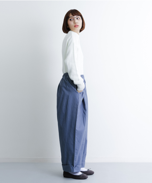 MERLOT（メルロー）の「裾ダブルスーパーワイドパンツ2135（その他パンツ・レディース・ベージュ/ネイビー/オレンジ/オフホワイト/ブルー/ブラウン/ホワイト系その他/ライトブルー/ブラック・FREE）」の13枚目の写真