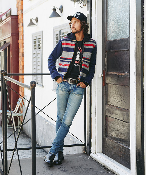 HYSTERIC GLAMOUR（ヒステリックグラマー）の「ジャカードボーダー 切替ファーマーズJK（ブルゾン・メンズ・グレー系その他/チャコールグレー・SMALL/MEDIUM/LARGE）」の4枚目の写真