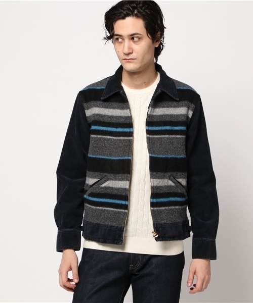 HYSTERIC GLAMOUR（ヒステリックグラマー）の「ジャカードボーダー 切替ファーマーズJK（ブルゾン・メンズ・グレー系その他/チャコールグレー・SMALL/MEDIUM/LARGE）」の6枚目の写真