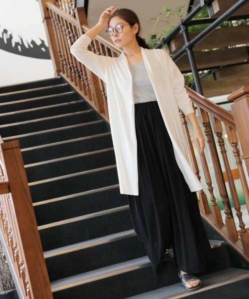 LEPSIM（レプシィム）の「14Gマシンウォッシャブルショールカーディガン　747288（カーディガン/ボレロ・レディース・カーキ/ダークネイビー/トップグレー/オフホワイト・MEDIUM/LARGE）」の5枚目の写真