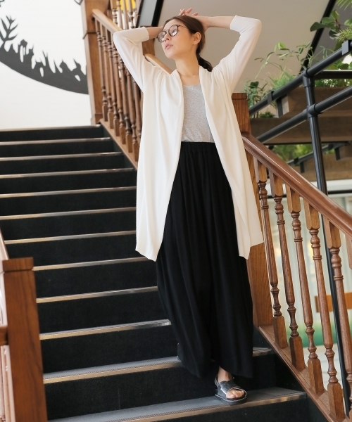 LEPSIM（レプシィム）の「14Gマシンウォッシャブルショールカーディガン　747288（カーディガン/ボレロ・レディース・カーキ/ダークネイビー/トップグレー/オフホワイト・MEDIUM/LARGE）」の6枚目の写真