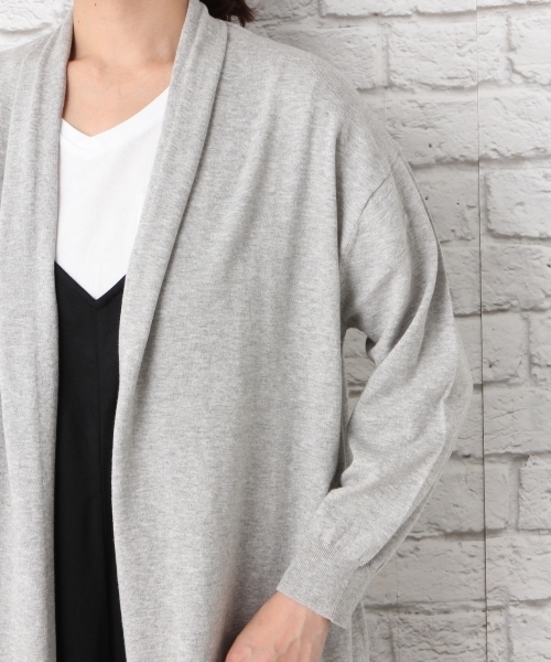 LEPSIM（レプシィム）の「14Gマシンウォッシャブルショールカーディガン　747288（カーディガン/ボレロ・レディース・カーキ/ダークネイビー/トップグレー/オフホワイト・MEDIUM/LARGE）」の17枚目の写真