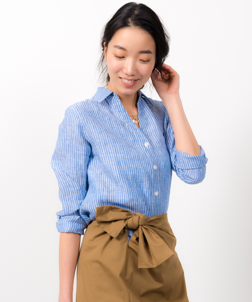 Tonal トーナル の 洗える With 6月号 掲載 フレンチリネンシャツ シャツ ブラウス Wear
