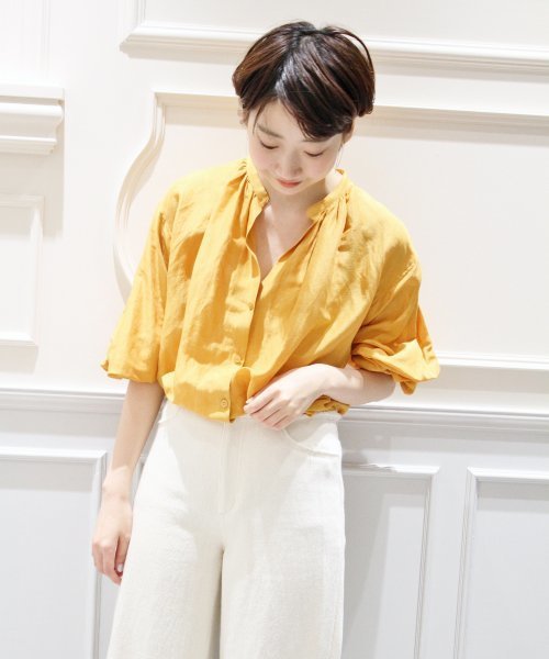 plage（プラージュ）の「《追加2》P/リネン ボリュームスリーブブラウス◆（シャツ/ブラウス・レディース・ホワイト/ネイビー/イエロー系その他・FREE）」の8枚目の写真