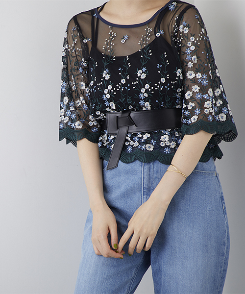 STUDIOUS(ステュディオス)の「クロスモダンサッシュベルト(ベルト・レディース・ブラック/ベージュ/ワインレッド・FREE)」の4枚目の写真