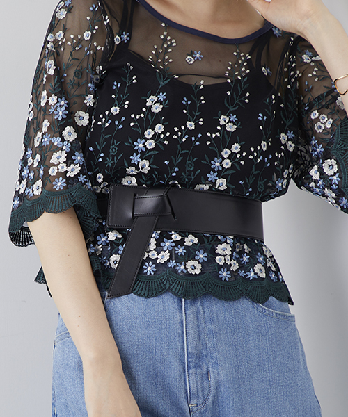 STUDIOUS(ステュディオス)の「クロスモダンサッシュベルト(ベルト・レディース・ブラック/ベージュ/ワインレッド・FREE)」の5枚目の写真