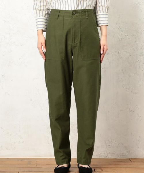 green label relaxing（グリーンレーベルリラクシング）の「◆CB Cバックサテンベイカーパンツ③ ◆（チノパンツ・レディース・オリーブ/ベージュ・40/38/42/36/34）」の4枚目の写真