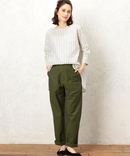 green label relaxing（グリーンレーベルリラクシング）の「◆CB Cバックサテンベイカーパンツ③ ◆（チノパンツ・レディース・オリーブ/ベージュ・40/38/42/36/34）」の6枚目の写真