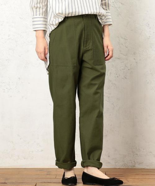 green label relaxing（グリーンレーベルリラクシング）の「◆CB Cバックサテンベイカーパンツ③ ◆（チノパンツ・レディース・オリーブ/ベージュ・40/38/42/36/34）」の12枚目の写真