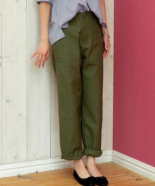 green label relaxing（グリーンレーベルリラクシング）の「◆CB Cバックサテンベイカーパンツ③ ◆（チノパンツ・レディース・オリーブ/ベージュ・40/38/42/36/34）」の14枚目の写真